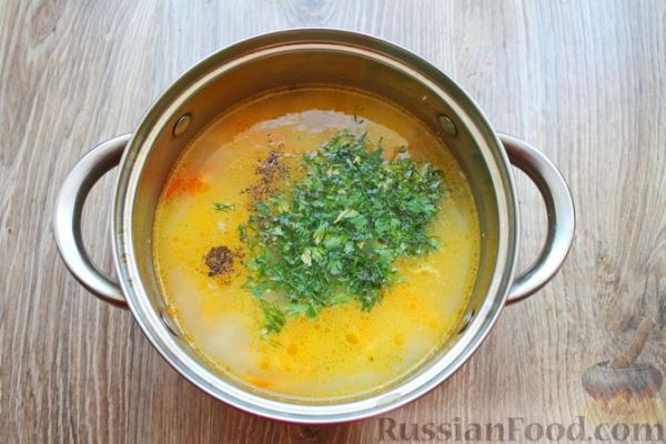 Суп с белыми грибами и плавленым сыром